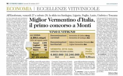 Revue de presse 2017: Meilleur Vermentino d’Italie le premier concours dans la ville de Monti